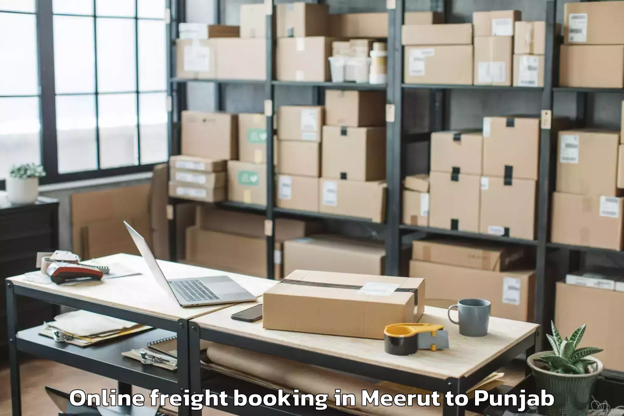 Trusted Meerut to Adampur Jalandhar Online Freight Booking